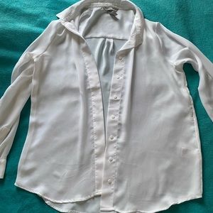 H&M Button Down White Blouse
